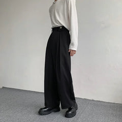Voguable New Black Suit Pants Men Fashion Social Men Dress Pants Korean Loose Oversized Wide Leg Pants Men Formal Trousers M-2XL voguable