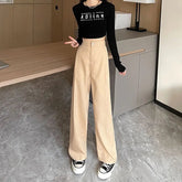 Voguable Harajuku Striped Suit Casual Pants Women's Loose Slim Versatile Wide Leg Pants Wide Leg Floor-Mopping Pants voguable