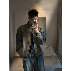 2024 American Zipper Denim Jacket High Quality Outwear High Street Design Denim Jacket Man Woman Hip Hop Retro Coats y2k fashion voguable