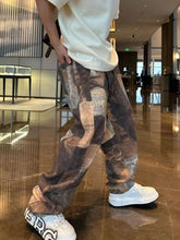 Voguable New Retro Color Block Oversize Niche Old Loose Tapered Casual Pants voguable
