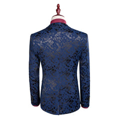 Men Suit Business Leisure Single Breasted Suits 3 Pieces Sets Male Printing Groom Wedding Dress Jacket Blazers Coat Vest Pants voguable