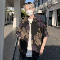 Summer Short Sleeved Shirt Men Retro Printed Shirt Mens Streetwear Loose Flower Shirts Mens Hawaiian Shirt Man Large Size 5XL voguable