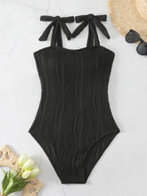 Voguable Sexy V Neck One Piece Swimsuit 2024 Women Solid Black Ribbed Tummy Control Swimwear Brazilian Bathing Suit Backless Monokini voguable
