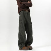 Mens Workwear Cargo Jeans Straight Loose Fit Patchwork Design Denim Pants Casual Outdoor Streetwear Tactical Utility Clothing voguable