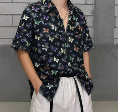 Fashion Men Shirt Printing Tassel Lapel Short Sleeve Oversize Casual Men Clothing Summer 2025 Male Shirts Camisas S-5XL voguable