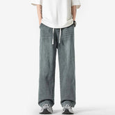 Summer Baggy Jeans Men Fashion Casual Straight Jeans Men Streetwear Hip-hop Loose Drawstring Vintage Jeans Mens Denim Trousers voguable