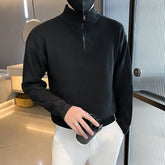 Autumn Winter New Knitwear Solid Long Sleeve Sweaters Men KPOP Fashion Harajuku Ropa Hombre Casual All Match Thick Knitting Tops voguable