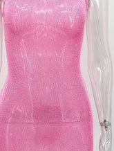Voguable See-Through Sexy Mini Dress Women's Tassel Slim Sleeveless Patchwork Hollow Out Female Party Dress Summer New voguable