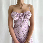 Voguable Europe and America summer hot goods new women's dress with halter floral split dress on behalf of voguable