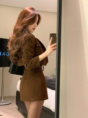Voguable 2024 Summer Warm Short Coat + Slim Sexy Vest + Bodycon Y2k Mini Skirt Korean Fashion 3 Piece Set Elegant Clothing Woman Chic voguable