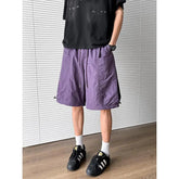 Voguable Men's Quick-Dry Cargo Shorts Elastic Waist Drawstring Loose Fit Solid Color Big Pocket Casual Workwear Short Pants M-5XL voguable