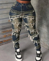 Voguable Autumn New Women's Fashion Leisure High Street Trend No Slimming Tight Cowboy Women's Clothing voguable