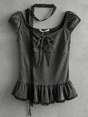 Voguable Y2K Style Vintage Kawaii Light V-Neck Short Sleeve T-Shirt Summer New Arrivals Slim Fit Harajuku Tops Trendy Casual Daily voguable