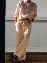 Voguable American Style Cotton Linen White Shirt Men Thin Tailored Long Sleeve Open Cardigan Casual Workwear Shirt Linen Breathable Sp... voguable