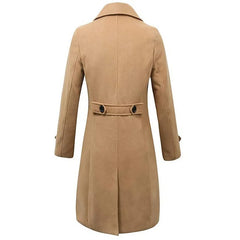 Autumn Winter Men's Woolen Coats Business Casual Fashion Double Breasted Long Woolen Trench Male England Style Wool Blends Coat voguable