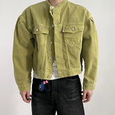 Voguable Spring Short Denim Jacket Men Slim Fit Fashion Casual Pocket Denim Jackets Mens Streetwear Korean Hip-hop Bomber Jacket Men voguable