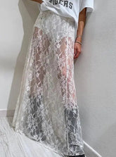 Voguable Summer High Waist Lace Perspective Half Skirt Sexy Atmosphere Fashionable Women's Wear voguable
