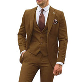 Voguable 3 Pieces Beige Suits For Men Slim Fit Groom Tuxedo Wedding Suits Best Man Groomsmen Formal Party Suit Male Trajes De Hombre voguable