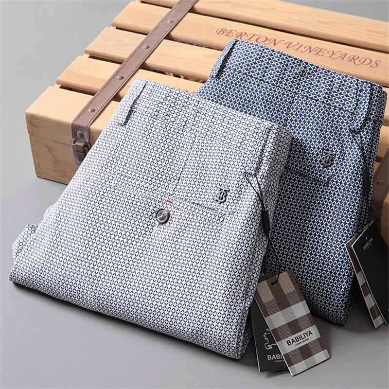 Plaid Casual Pants Men Korean Fashion Clothing Trousers For Men Straight Slim Fit Office Formal Suit Pants Spring Summer voguable