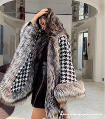 Winter Women's Cold Coat Faux Fur Coat Women's Elegant Thickened Luxury Designer Temperament Plush Jacket Shawl Fur Cape voguable