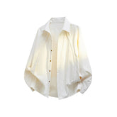 Voguable plus Size Men's Oversized Autumn Chic Shirt Loose Fit Long Sleeve Solid Loose Shirt for Streetwise Elegance M-XXXXXL voguable