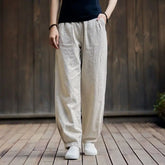Voguable Cotton and Linen New Chinese-style Retro Women's Clothing Summer New Loose Slim and Cool Quick-drying Trousers voguable