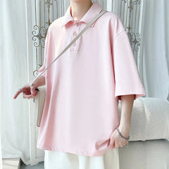 Men Cotton Polo Shirt Summer Breathable Soft Fabric Solid Collared T Shirt Casual Office Wear Classic Design Comfort Fit voguable