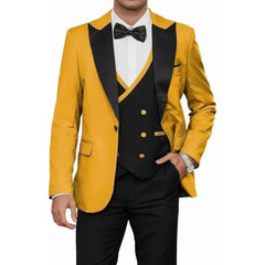 Voguable New Solid Suits for Men Slim Fit Groom Wedding Suits Tuxedo Best Man Blazer Vest Pants 3 Pieces Fashion Marriage Costume voguable