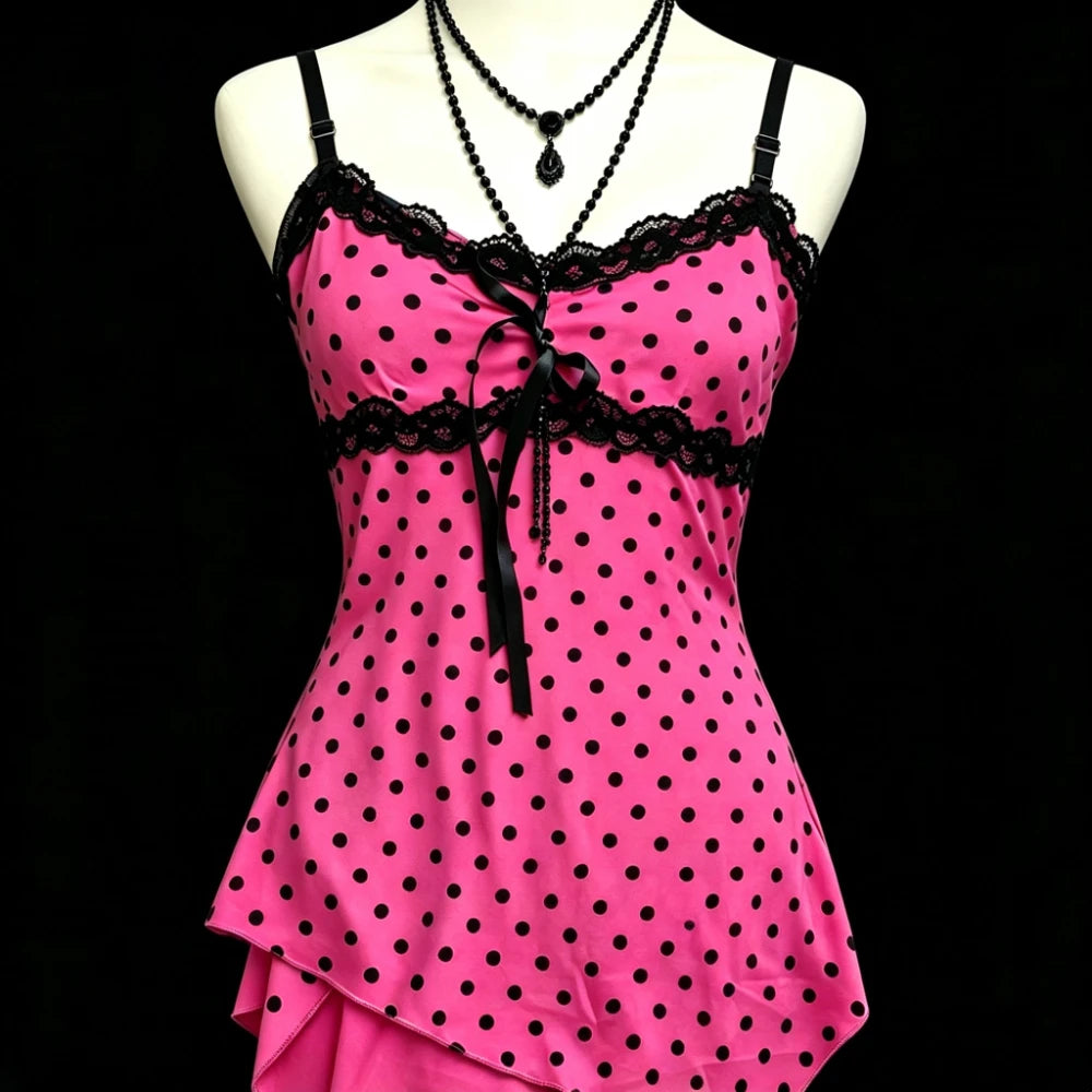 Voguable 2000s American Vintage Sexy Leopard Camis Y2k Harajuku Slim Lace Patchwork Tanks Summer Streetwear Beach Party Sleeveless Tops voguable