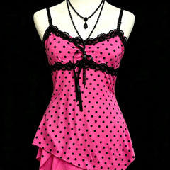 Voguable 2000s American Vintage Sexy Leopard Camis Y2k Harajuku Slim Lace Patchwork Tanks Summer Streetwear Beach Party Sleeveless Tops voguable