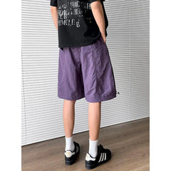 Voguable Men's Quick-Dry Cargo Shorts Elastic Waist Drawstring Loose Fit Solid Color Big Pocket Casual Workwear Short Pants M-5XL voguable