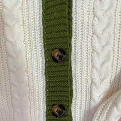 Cute Lantern Sleeve Knitted Cardigan Autumn Warm Embroidery Sweater Women Casual V-neck Single Breasted Sweater Coat Y2k voguable