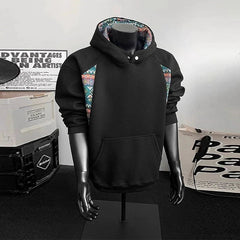 New American Retro Men's Hooded Sweatshirt Casual Harajuku Navy Patchwork Long Sleeve Pullover Autumn High Quality Hoodies M-3XL voguable