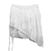 Voguable Korean Fashion Lace Up Irregular Solid Color A-line Skirt Women 2024 Spring New Street Style High Waist Pleated Casual Skirt voguable