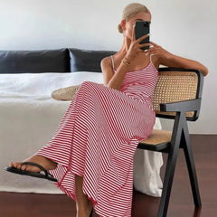 Voguable European and American summer new sexy fashion temperament backless figure-fitting and slimming suspender stri voguable