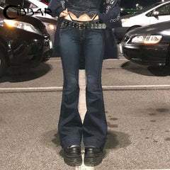 y2k Flare Jeans Casual Low Rise Cute Trousers Aesthetic Streetwear Vintage Cargo Pants Women Korean Distressed Mom Jeans voguable