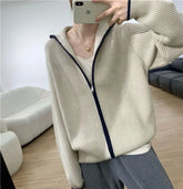 Voguable New Autumn And Winter Cashmere Zipper Cardigan Women's Loose Cashmere Sweater Cardigan Female Coat voguable
