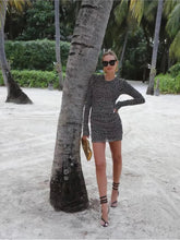 Korean Chic Polka Dot Pring Short Dress Summer Dress Round Neck Long Sleeve Slim Women Dress Fashion Simple Woman Clothing voguable