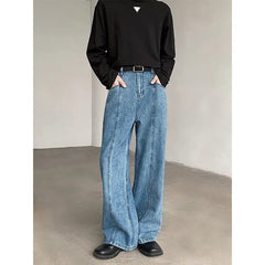 Baggy Blue Jeans Men Oversized Retro Straight Jeans Men Streetwear Korean Loose Wide Leg Jeans Mens Denim Trousers M-2XL voguable