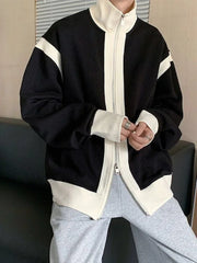 Voguable Knitted Sweaters for Men Aesthetic Jacket Man Clothes Cardigan Coat Zip-up Zipper Collared Green Knitwears Cotton Mode Neck A S voguable