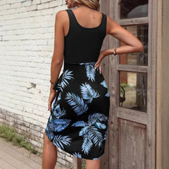 Voguable Summer - European and American tropical printed long dress vacation beach women's dress voguable