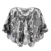 Voguable Sequins Coat Poncho Women Scarf Outfits Black Cape Ladies Scarves Party Outerwear Shawls Casaco Wraps Woman Clothes Robe Mujer voguable