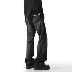 Mens Straight Leg Washed Classic Vintage Denim Jeans Comfort Fit Casual Fashion High Quality Durable Trendy Timeless Trousers voguable