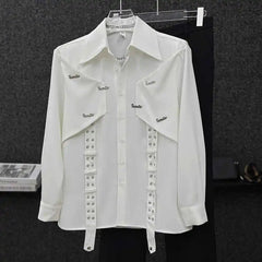 2025 Spring Autumn New High-end Niche Long Sleeve Shirt Men's Fashion Korean Style Fashion Handsome Loose Men's Shirt Aesthetic voguable
