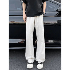 Voguable American Functional Micro-flare Men Spring and Autumn Loose Silhouette Floor Wide-leg Work Pants voguable