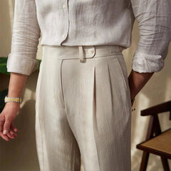 Light Luxury Men's Naples Draped Suit Pants Casual Solid Color Straight Premium Quality Dress Pants Wedding Banquet Business voguable