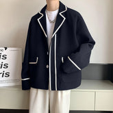 Voguable Black/White Blazer Men Fashion Society Men Dress Jacket Korean Loose Business Casual Suit Jacket Men Formal Blazer M-2XL voguable