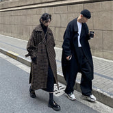 Voguable Autumn Winter Long Loose Casual Soft Plaid Woolen Coat Women Double Breasted Stylish Chic Luxury Designer Clothes voguable