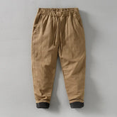 Voguable Autumn Winter New Warm Thickened Ramie Cotton Trousers Men Oversize Straight Retro Loose Rope Casual Pants M-4XL voguable