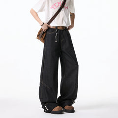 Floor jeans men Wide Leg Denim Pants Baggy Low Waist Boyfriend Jeans Personality design Loose Fit Jeans Cyber Grunge Streetwear voguable